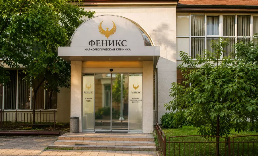 Вход в наркологическую клинику «Феникс» в Ефремове